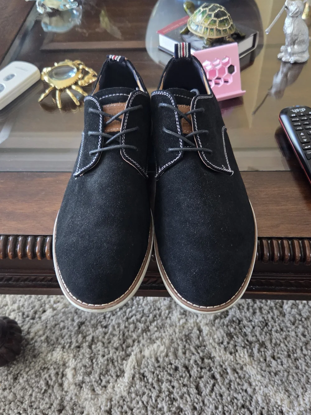 Original Penguin Men's Black Suede Chukka Shoes with White Sole